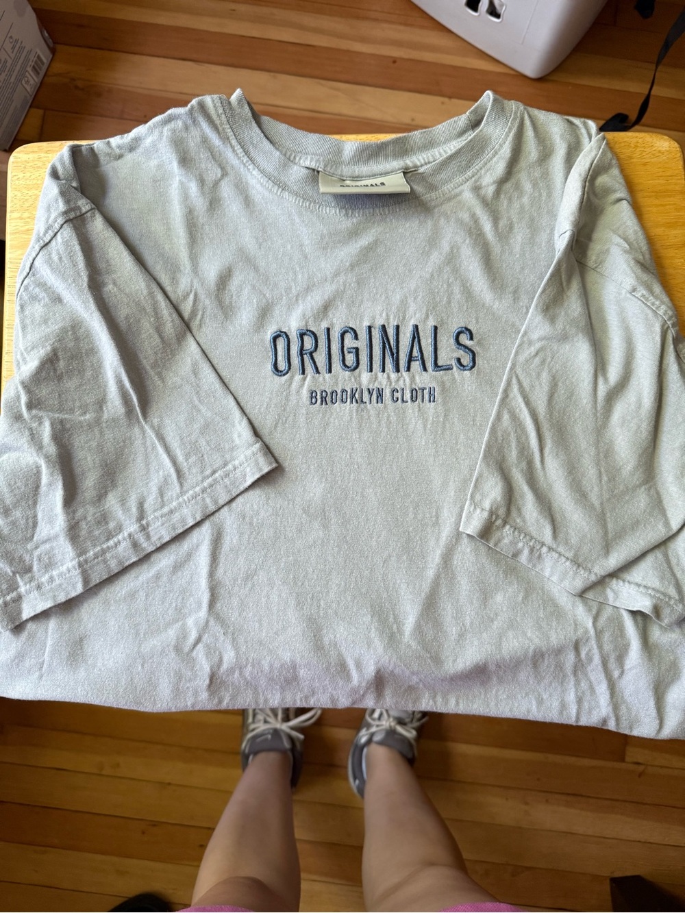 Men’s Brooklyn Cloth Light Gray 'ORIGINALS' Embroidered short sleeve‎ size large